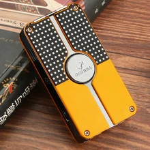 COHIBA Карманная Зажигалка Ветрозащитная металлическая 3 струйный фонарь для сигар газовая зажигалка Встроенная сигарная зажигалка аксессуары для сигар