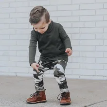 Комплект из 2 предметов, весенняя одежда для мальчиков г., камуфляжная одежда для мальчиков топы с капюшоном и длинными рукавами+ камуфляжные спортивные штаны, детская одежда для маленьких мальчиков, D30