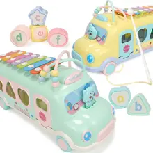Children'S Educational Octave Toy Piano Infants Kids Boys And Girls Toy 6 Months 1-2-3-Year-Old Bus Knock Piano