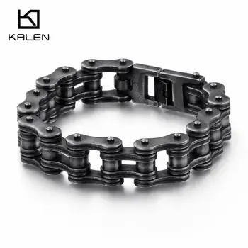 

Punk Stainless Steel Matte Bike Chain Bracelet Men 23cm Brushed Motorcycle Linking Chain Bangle Biker Bracelet Jewelry