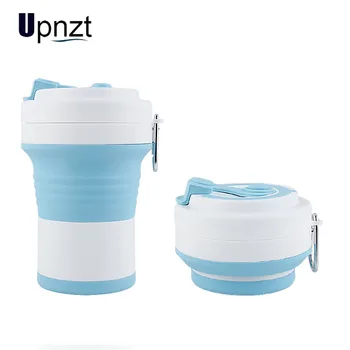 

550/750ML Folding Silicone Cup Mugs Portable Leakproof Outdoor Drinking Collapsible Coffee With Lids Travel Readily Cup
