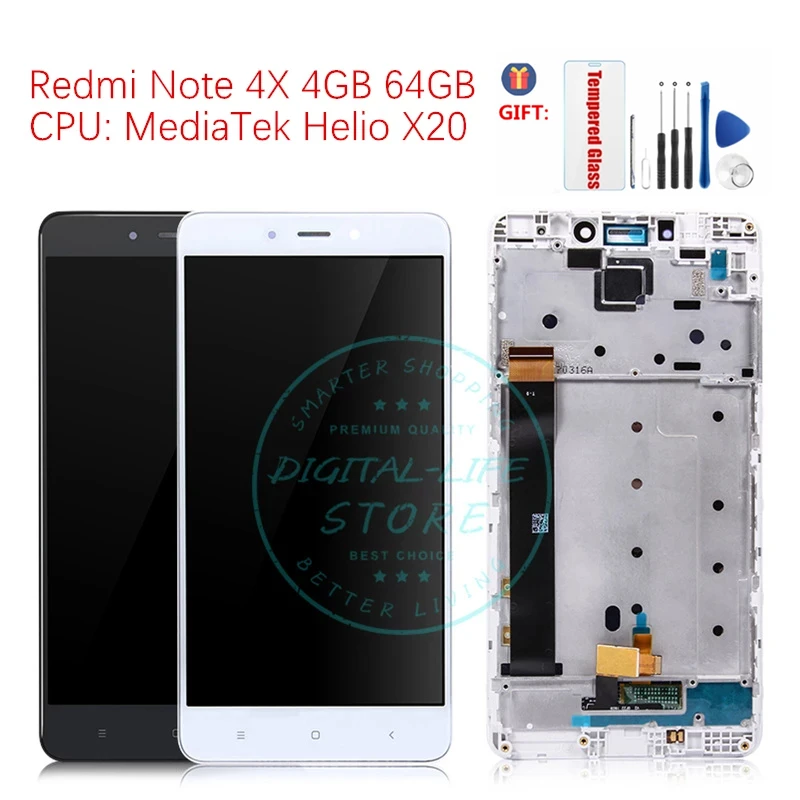 Для Xiaomi Redmi Note 4X 4 Гб 64 MTK ЖК дисплей экран кодирующий преобразователь сенсорного