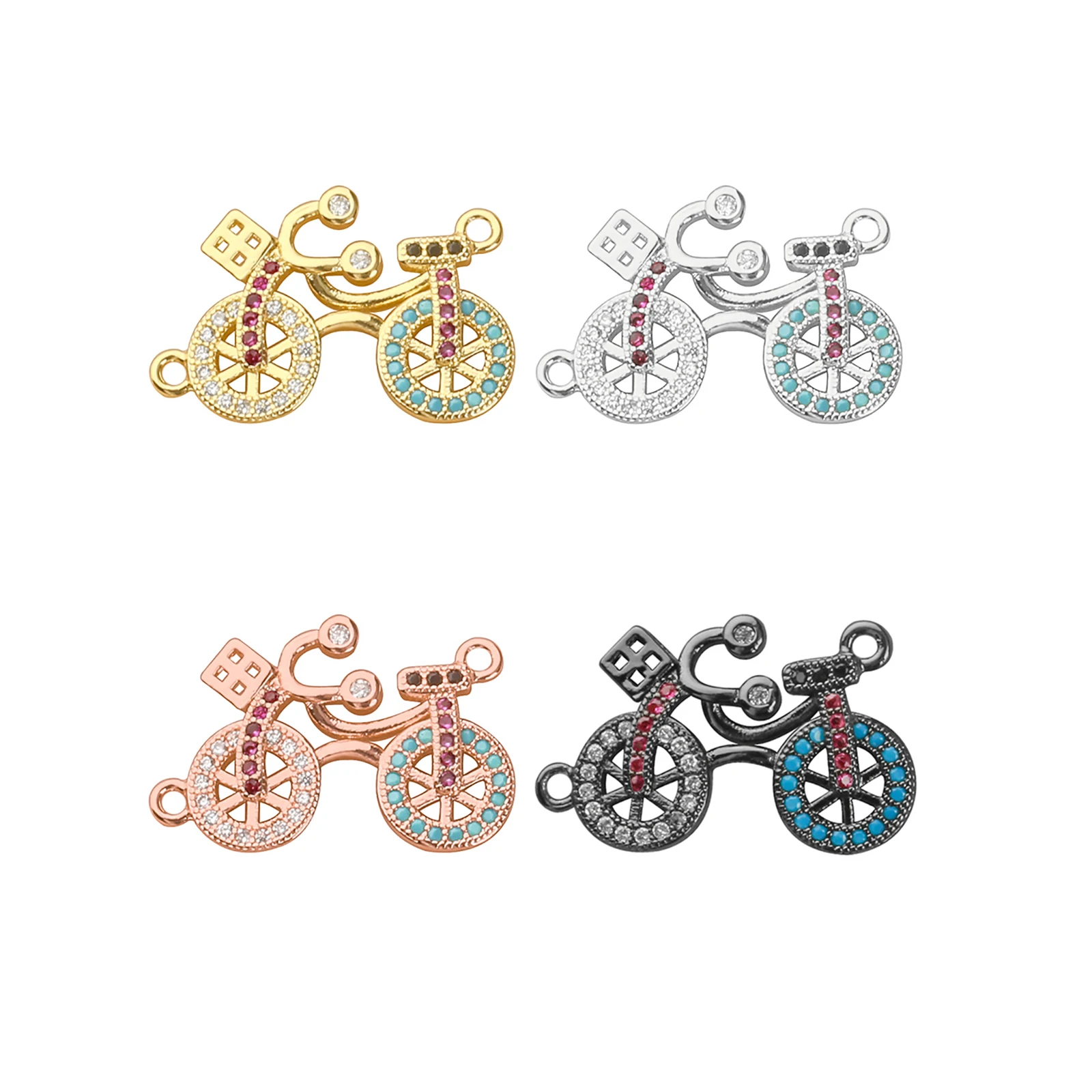 

10 шт./лот CZ распорка велосипедные бусины латунь микро паве кубический цирконий бусины Изготовление ювелирных изделий Diy шармы браслет оптовая продажа CZBS46