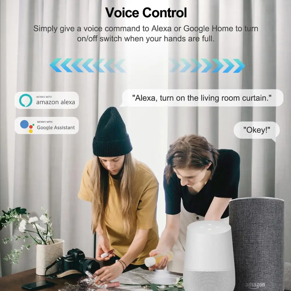 Tuya Smart Wifi сенсорный занавес жалюзи переключатель затвора ЕС 100 240 В работает с Alexa