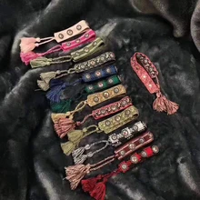 Fateama ювелирный бренд Красивый смешанный хлопчатобумажный плетеный браслет с заклепками для всех poper популярные ювелирные изделия лучший подарок