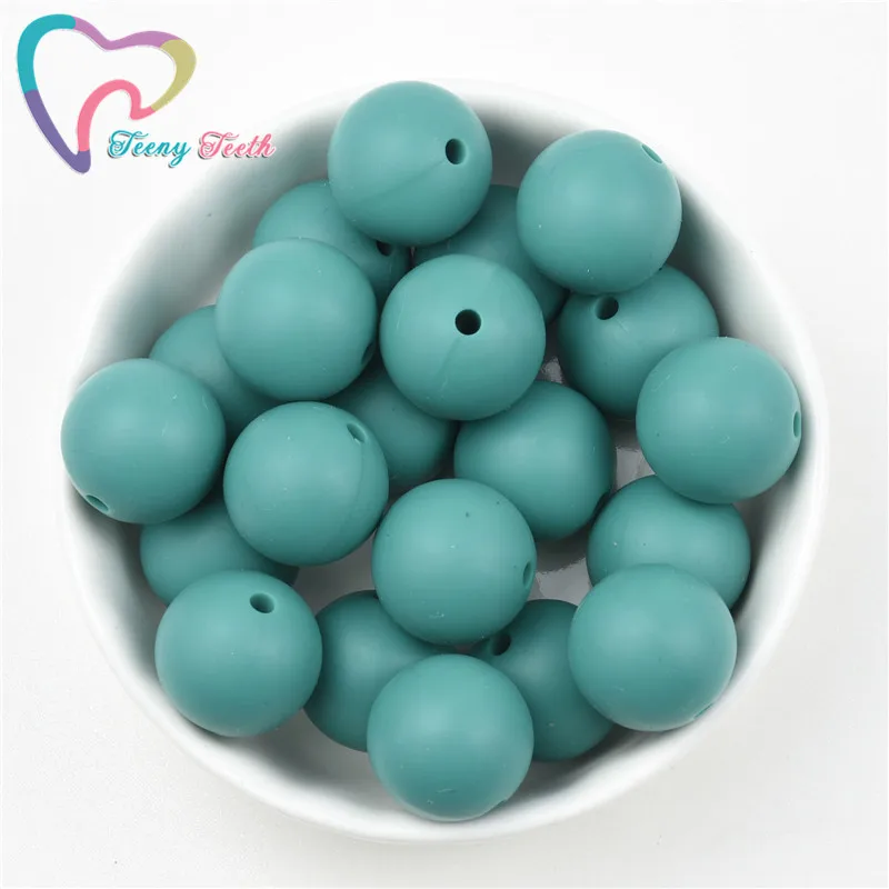 

10 PCS Emerald 9-19 MM Silicone Round Ball Teething Beads BPA Free Baby Mordedor Perle Silicone Dentition For Necklace Making