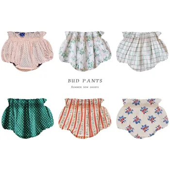 

Girls Spring and Summer 2020 New BD Same Paragraph Children Wear Loose Models Bud Pants Cotton Printed Casual Shorts Fashion