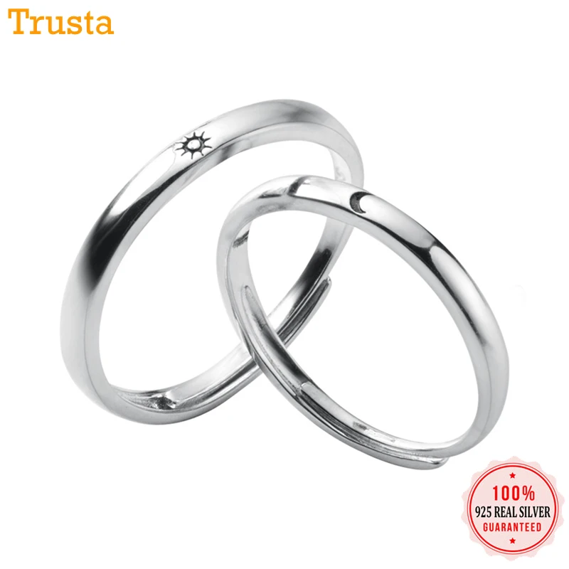 Trustdavis S925 пара влюбленных Луна солнце кольцо для мужчин и женщин Свадебные Кольца Мода 925 пробы серебряные ювелирные изделия DA382