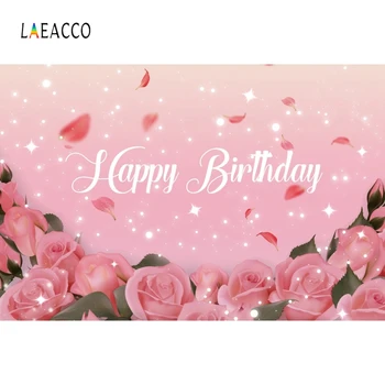 

Laeacco Birthday Photophone Gradient Pink Petals Flowers Rose Glitters Photography Backdrops Photo Backgrounds Newborn Photocall
