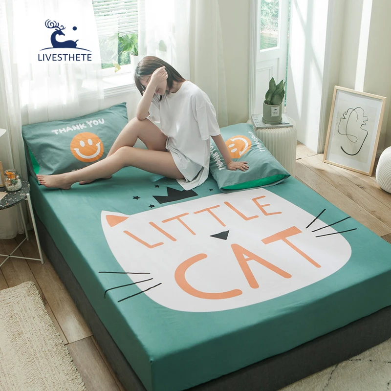 Простыня для матраса Liv este Little Cat простыня из 100% хлопка Queen King на резинке