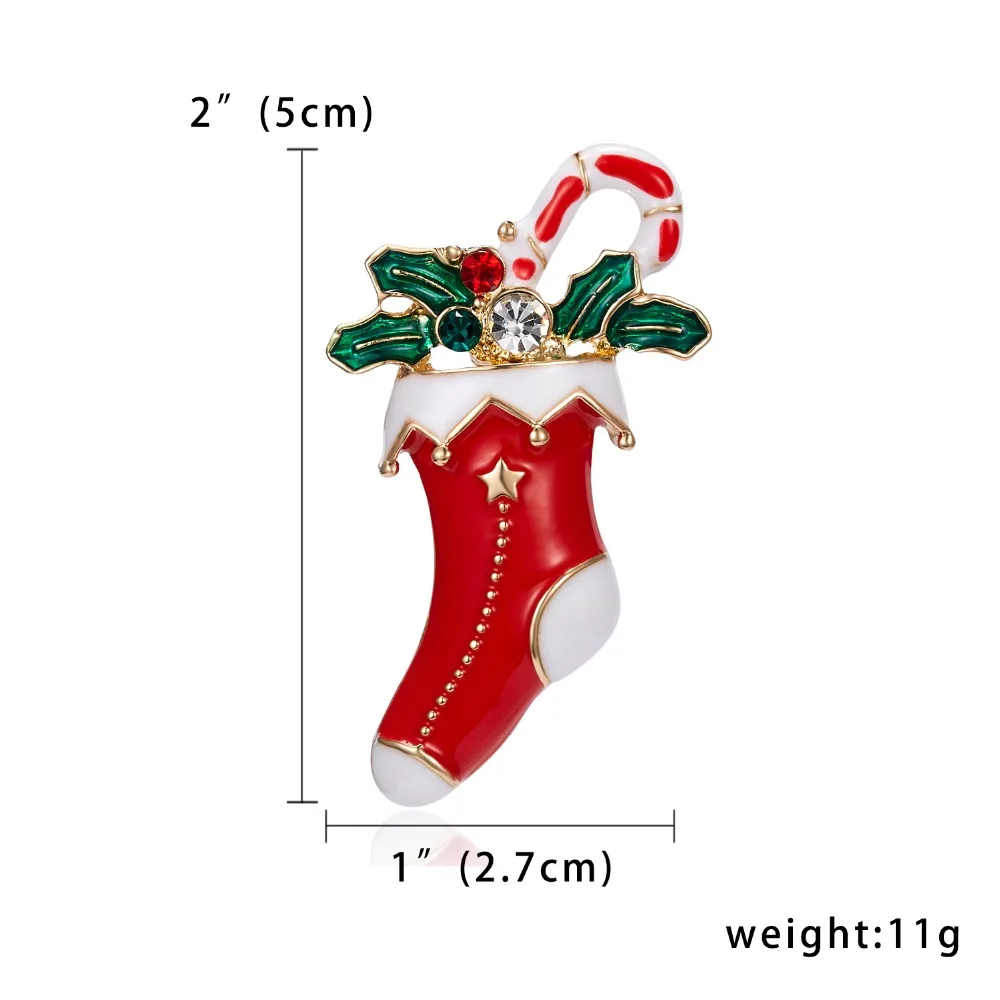 RINHOO Милая Рождественская шапка, перчатки, носки, двойные тростниковые звезды, бант, стразы, эмалированная брошь, картина маслом, женские рождественские украшения, подарок