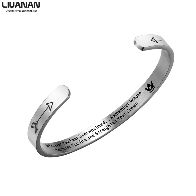 

Birthday Graduation Gift for Daughter Bracelet Bangle Whenever You Feel Overwhelmed Straight Your Crown Mantra Cuff bracelet for