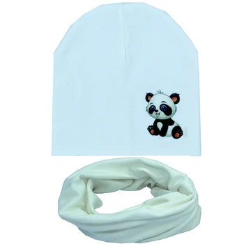 

2019 New Baby Girls hat Scarf Set solid cartoon pint Cotton fashion Boys Hats Children Beanie Hat Scarf-Collar kids photo prop