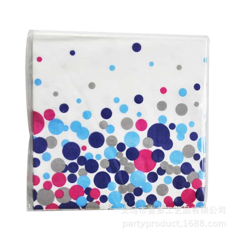 Color Polka Dot Disposable Paper Tableware Set Adult Party Decoration Paper Pallet Paper Cups Pennants