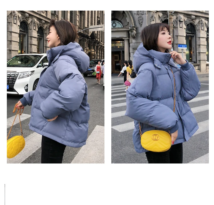 Korean-style CHIC Hooded down Coat Women's Winter New Style Fashion Loose Slimming Slim Fit Versatile Short Cotton-padded C