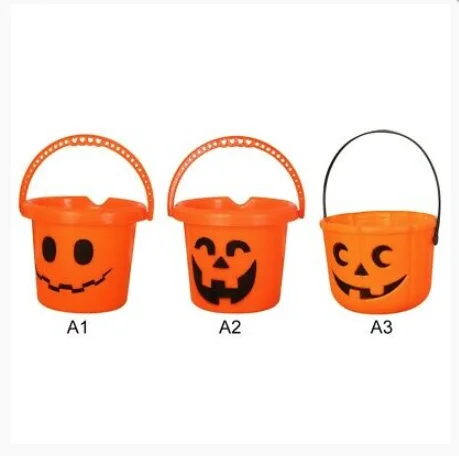 С лицом тыквы ведро с ручкой на Хэллоуин надписью Trick or treat конфеты держатель