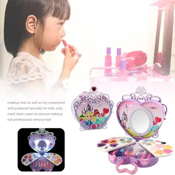 

39pcs Cosmetic Kit Makeup Toy LED Light Non-Toxic Girl Practicing Make Up Gift Pretend Play Toys For Children