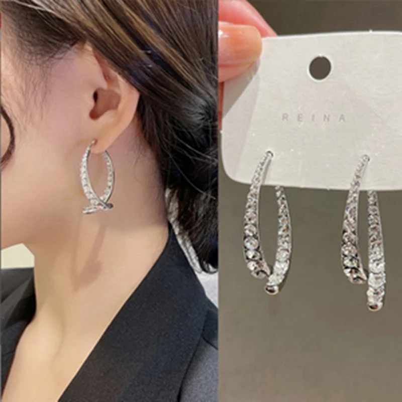 Fashion Cross Curved Earrings Curved Stick Drop Earrings Ear Cuffs For Women Girl Jewelry Gifts New