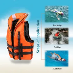 Fishing Life Jacket Professional Polyester Adult Safety Life Jacket Survival Life Vest Swimming Boating Drifting With Whistle