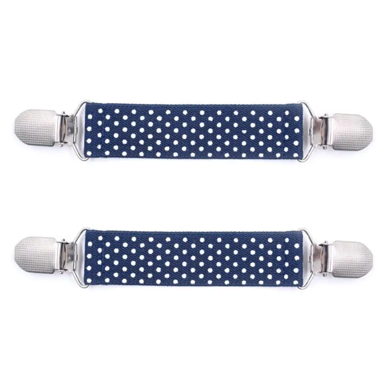 Kids Boys Girls Strong Elastic Polka Dot Glove Mittens Metal Clips with Teeth