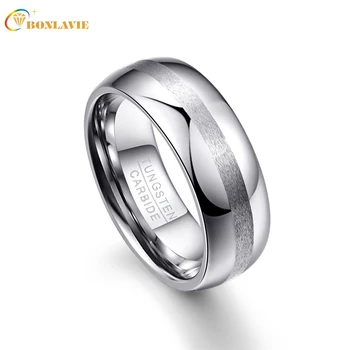 

8mm Width Polishing Men Ring 100% Tungsten Carbide Brushed Finish Wedding Bands Multi-size Anillos para hombres Pierscienie