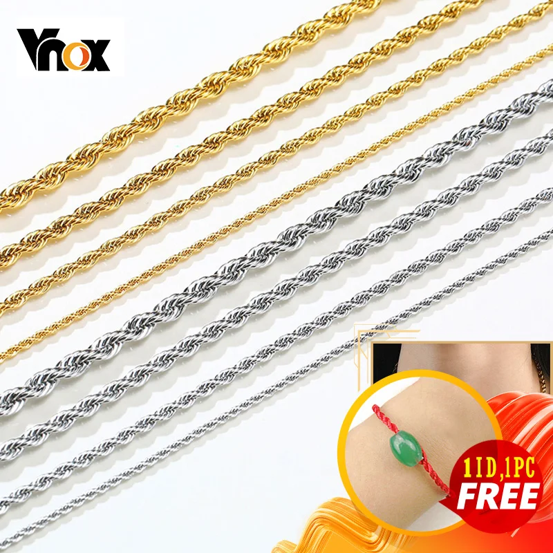 

Vnox Assorted Stainless Steel Twisted Singapore Chain Necklace for Men Women Casual Basic Rope Link Chain Gothic Punk Jewelry