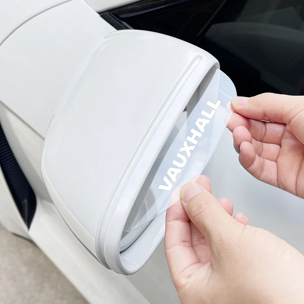 자동차 백미러 레인 아이브로우 커버 레인 바이저 스티커, Opel Vauxhall Agila Antara Movano Vivaro VXR8 용 자동차 액세서리, 2 개