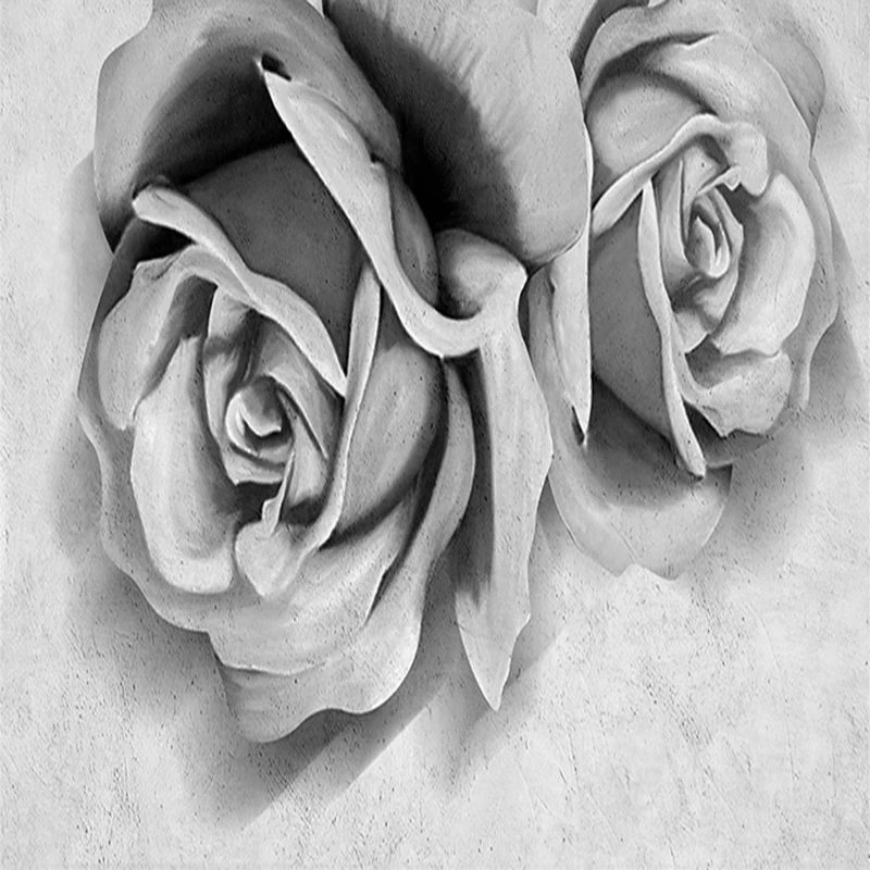 Mural 3D de pared Rosas al carboncillo Floral MURALES 3D DE PARED Novedades OUTLET PRIMAVERA