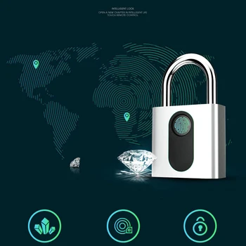 

Cardoria Fingerprint Lock Padlock For Suitcase Backpack Electronic Travel Door Lock Keyless Waterproof Fingerprint Smart Padlock