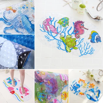 

1pc 38x68cm Non-slip Bathroom Mat Baby Safety Shower Bath Mat Plastic Colorful Point Bead Massage Pad Suction Bath Shower