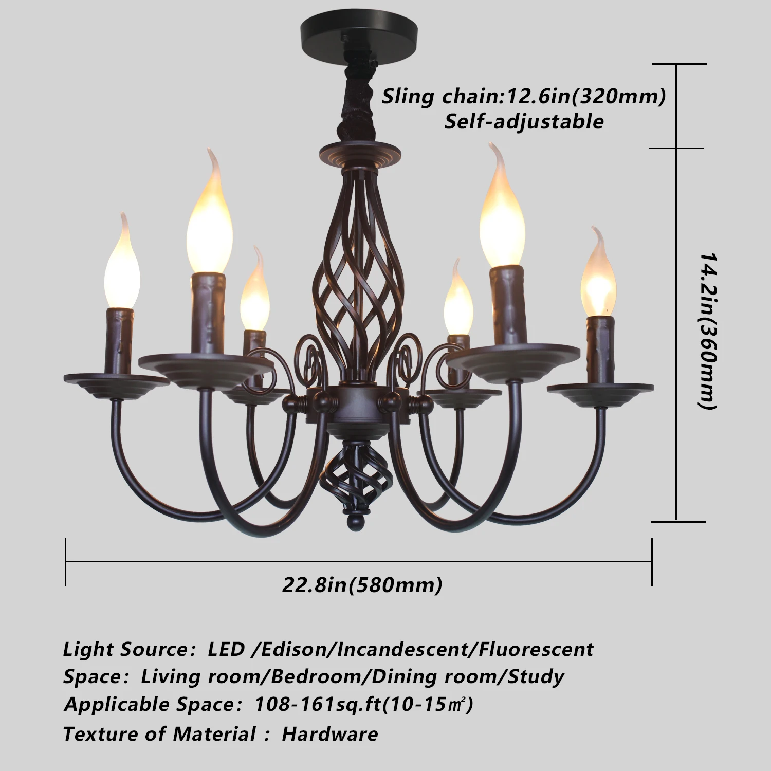 Ceiling Chandelier Nordic Vintage Candle Chandeliers Lighting Lustre Hanging lamps for Ceiling Farmhouse Lamp For Diningr Kitchen Chandelier Room