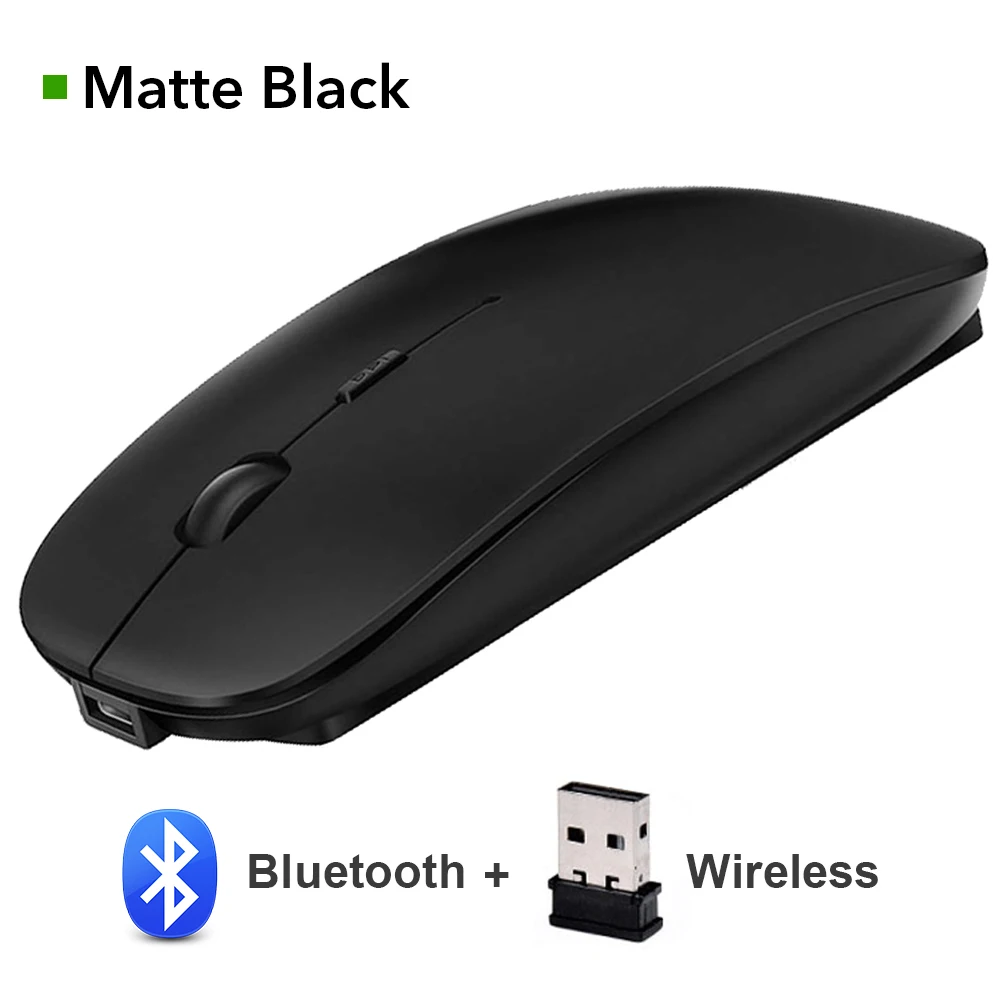 Bluetooth 4.0 Black Беспроводная Bluetooth мышь беспроводная Бесшумная компьютерная мышь для ПК ноутбука Mause перезаряжаемая эргономичная оптическая USB мышь - Цвет: Bluetooth 4.0 Black