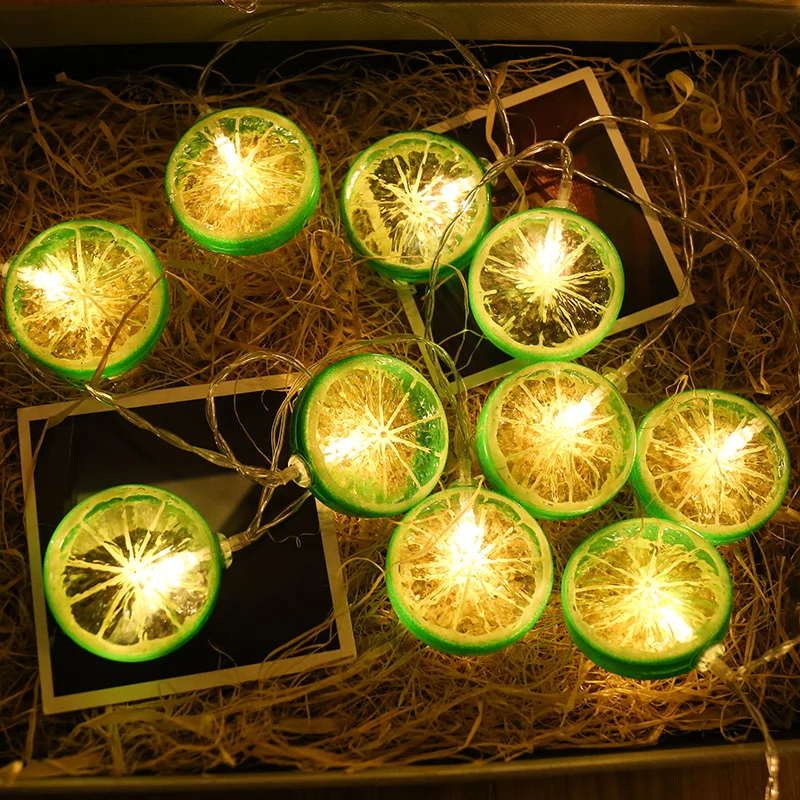 YINUO свечи 1,5 м 10 светодиоды гирлянда батарея Лимон Апельсин Фея световая завеса Рождественская гирлянда украшения для дома и свадьбы