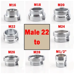 2Pcs Stainless Steel Male M22 to M20 M18 M28 Thread Connector Faucet Joints Water Tap Adapter Water Purifier Accessory