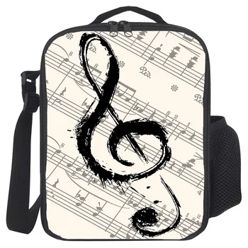 

Music Notes Sheet Music Portable Thermal Picnic Shoulder Lunch Bag for Women Office Cooler Box Handbag Pouch