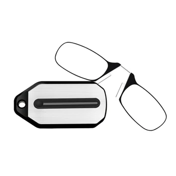 

Mini Pocket Foldable Clip Nose Reading Glasses Keychain Black Frame For Readers
