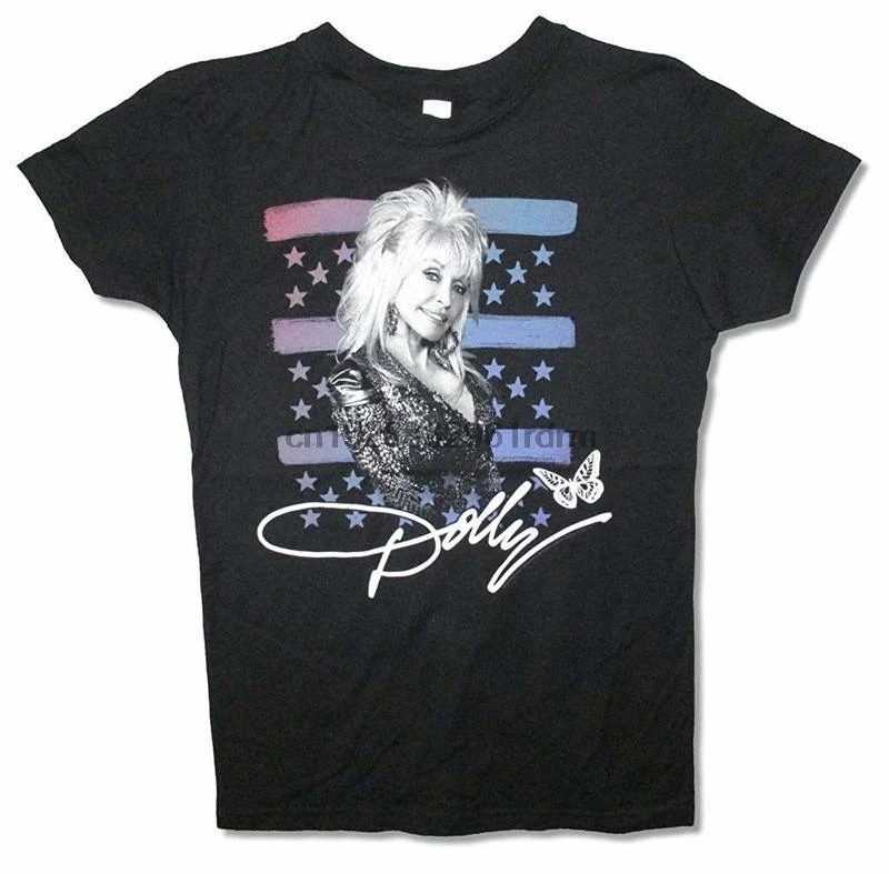 Одежда Dolly Parton Stars &amp amp Stripes Juniors Black Babydoll Футболка | Мужская одежда