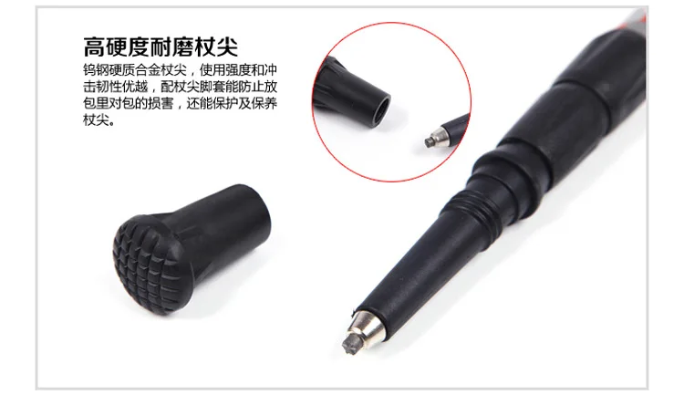Customizable Aluminum Alloy Cane Three-section Extendable Outdoor Alpenstock Anti-slip Walking Stick for the Elderly Cross Borde