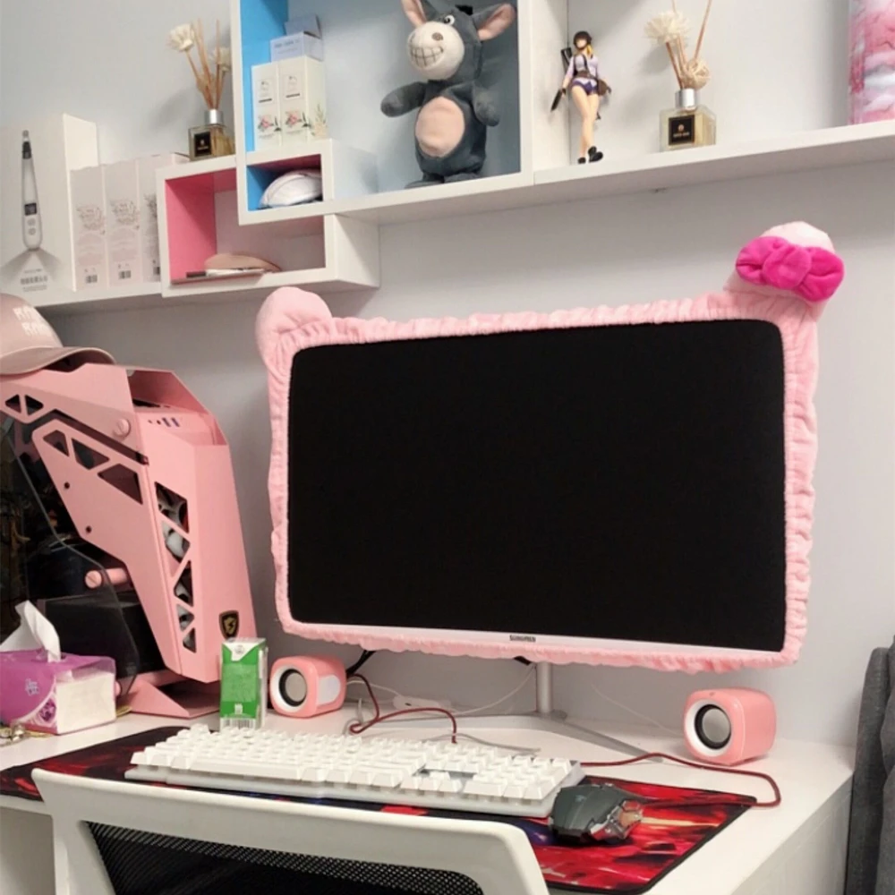Computer Cover AOKWAWALIY 1pc Display Dust Cover Pink Tv Cover