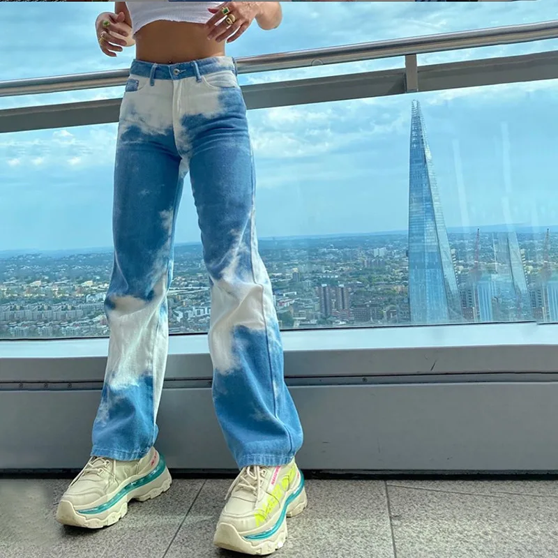 

2020 AliExpress Autumn Women's New High Waist Slimming Contrast Color Pantalettes Casual All-match Jeans