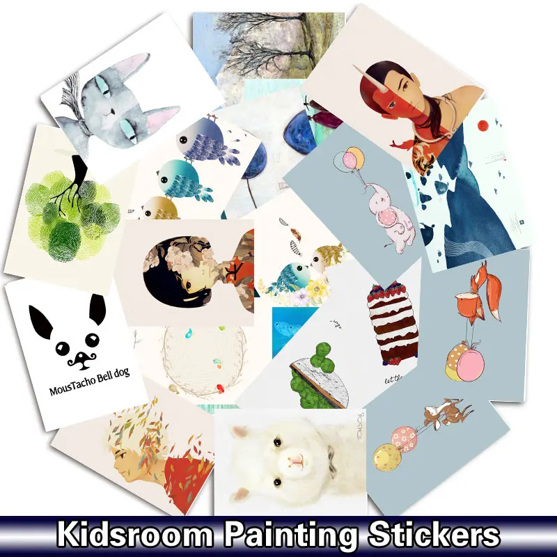 25 шт./упак. Kidsroom живопись l наклейки для мобильного телефона автомобиля мото ноутбук багаж велосипед скейтборд наклейка