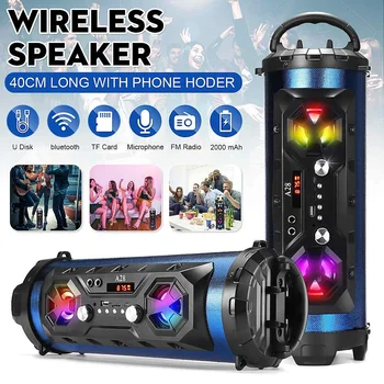 

Colorful LED Light Portable bluetooth Speaker Powerful Wireless Outdoor Speaker Camping Party Subwoofer Surround Music Boombox