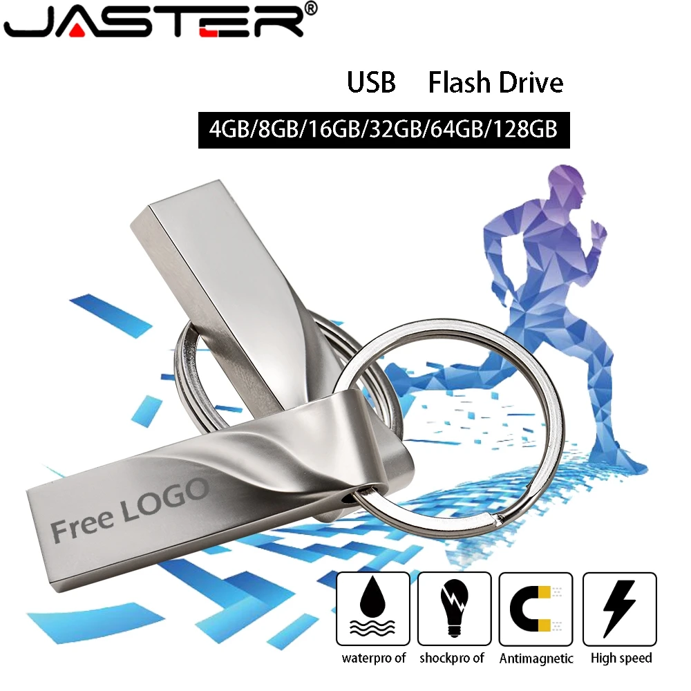 JASTER, флеш-диск USB 2,0, u-диск, ключ, карта памяти, 128 ГБ, флешка, 64 ГБ, 16 ГБ, 8 ГБ, 4 Гб, 32 ГБ, USB флешка, мини, индивидуальный логотип