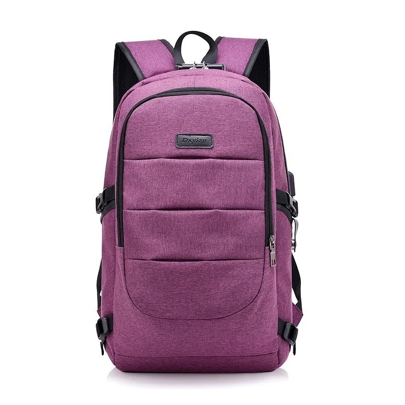 Новинка, модный мужской повседневный рюкзак Оксфорд, водонепроницаемый, для ноутбука, бизнес, рюкзаки для мужчин и женщин, для путешествий, usb зарядка, противоугонная сумка - Цвет: purple backpack