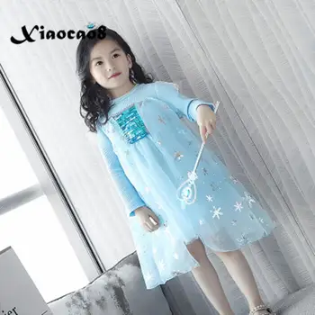 

Girls Dress Toddler Kids Long Sleeve Lace Star Dresses for Girls Elegant Mesh Princess Party Sequins Dress Baby Girl Clothes