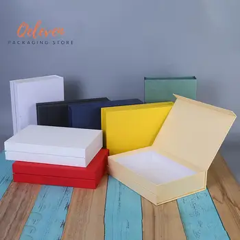 

Wholesale 10Pcs/Lot Plain Paperboard rigid box Magnetic closure 7 colors available packaging hair wigs cosmetic gift box