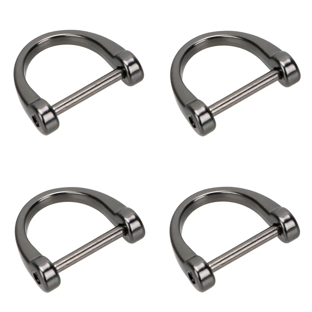 4pc Black YOSOLO металлический брелок для ключей с толстым стержнем, аксессуары для интерьера, классическое кольцо для ключей в форме D подковы, держатель для ключей - Название цвета: 4pc Black