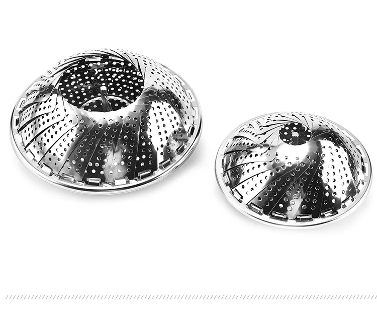 9-Inch 10-Inch 11-Inch Stainless Steel Mirror Light Folding Steamer Lotus Fruit Plate Steamed Kitchen Folding Steaming Rack