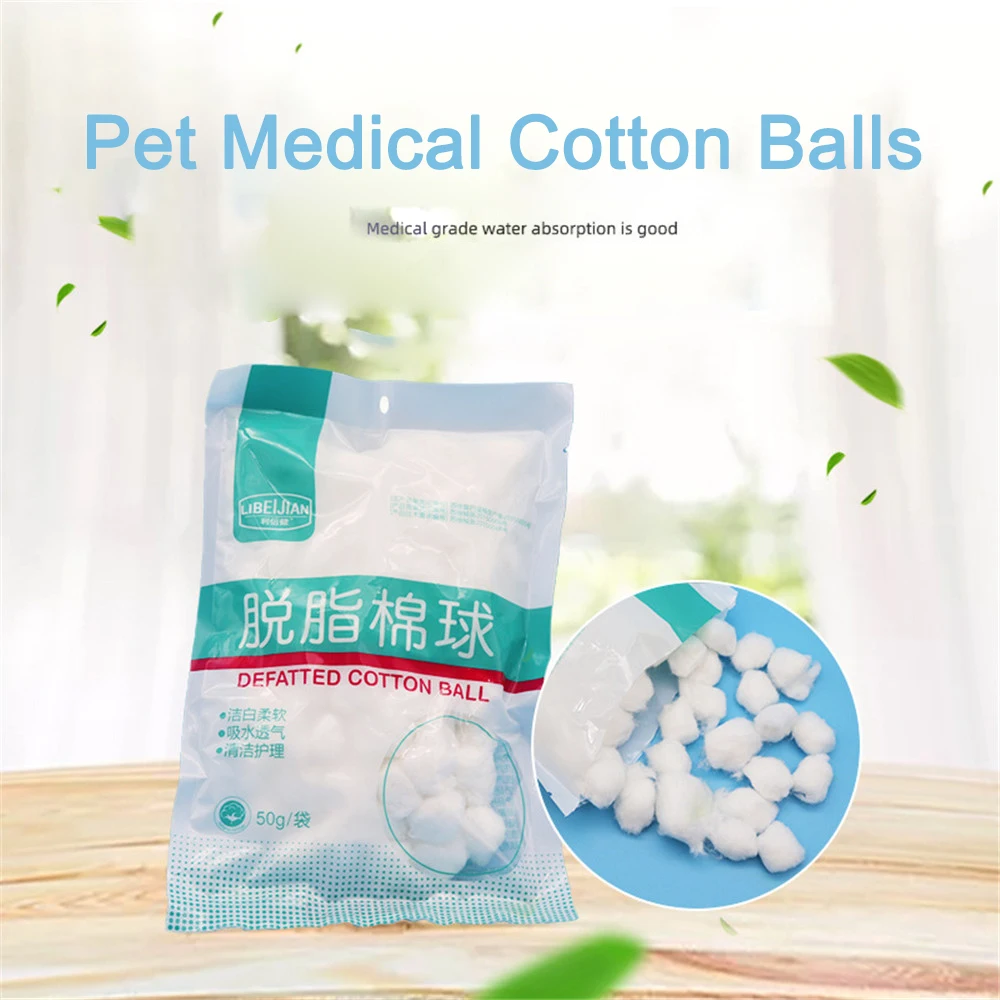 1Pack Dog & Cat Farm Animal Medical Dental Hemostasis Sucking Saliva Pet Cotton Balls Acupuncture Needle Cupping Ignition Scrubs (7)