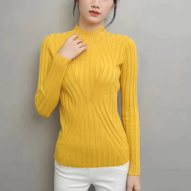 DeRuiLaDy 2019 New Fall Casual knitted Sweater women Turtleneck Slim Sweaters jumper Womens top winter sweater tricot pullover